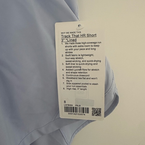Lululemon Track That HR Short Lined Pastel Blue Size 8 NWT - Picture 3 of 3